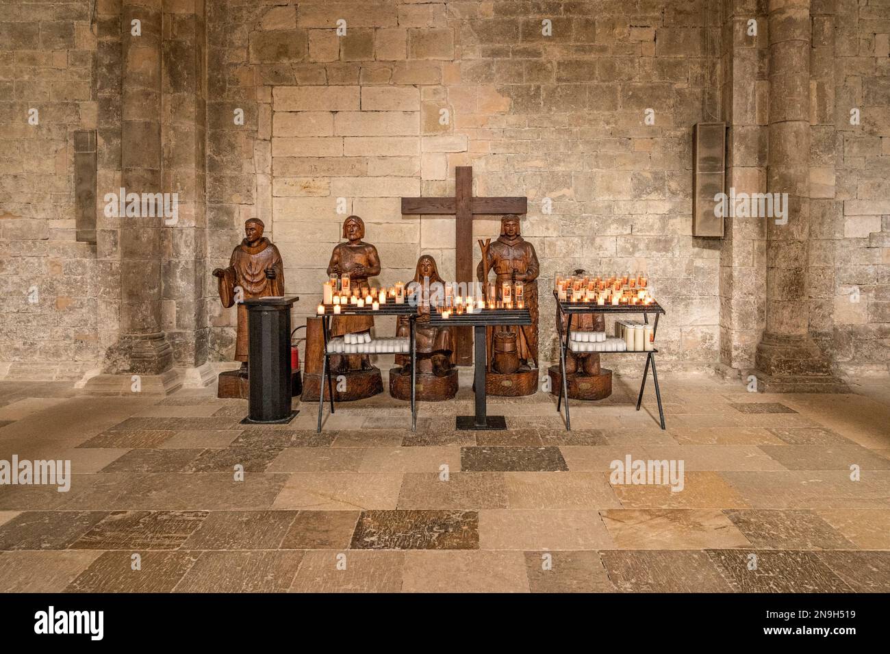 L'église pèlerine basilique Sainte-Marie-Madeleinée Vézelay sur le chemin Jacob, Vézélay, Bourgogne, France Banque D'Images