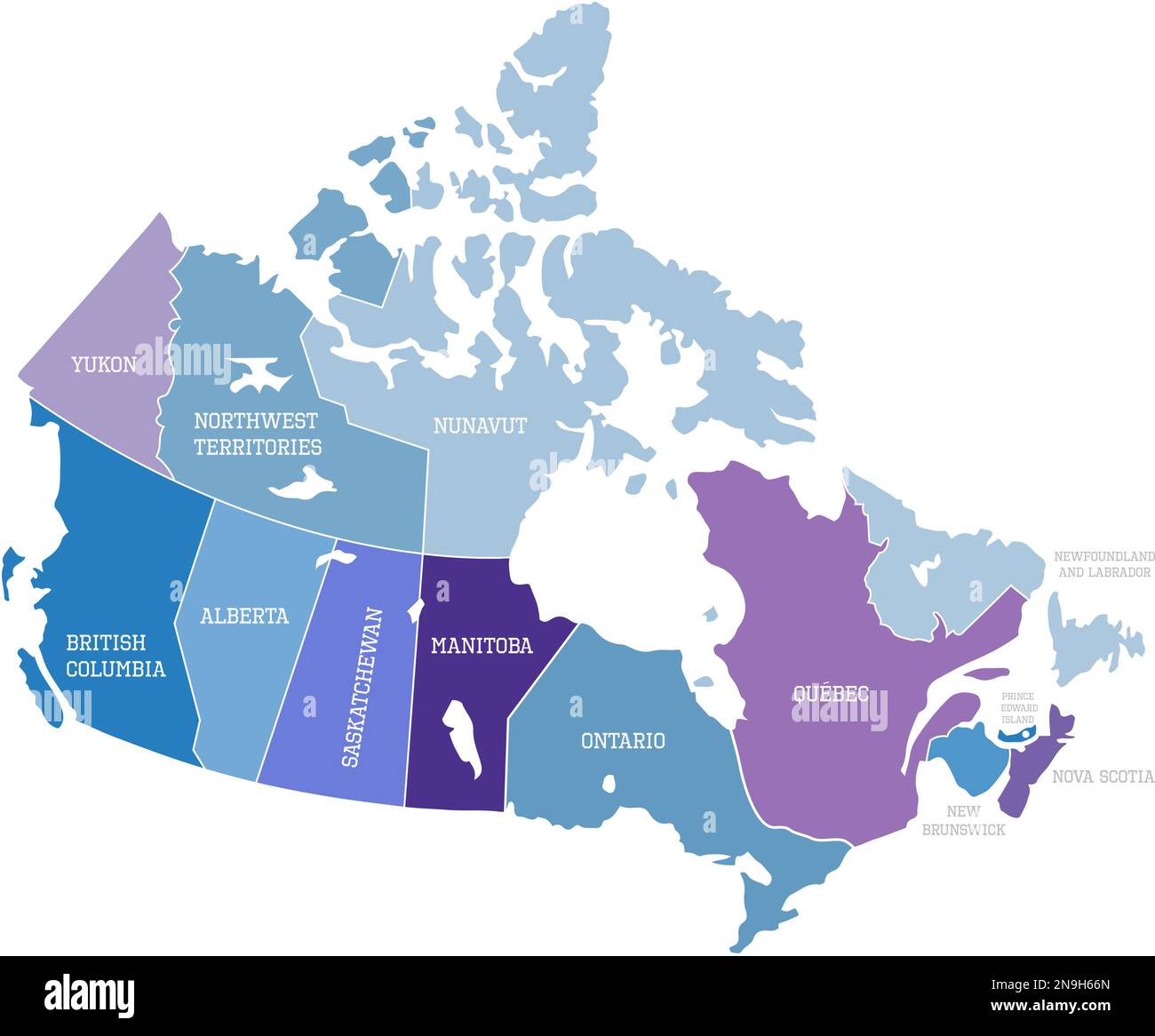 Illustration de la carte du pays du Canada avec le nom du pays Illustration de Vecteur