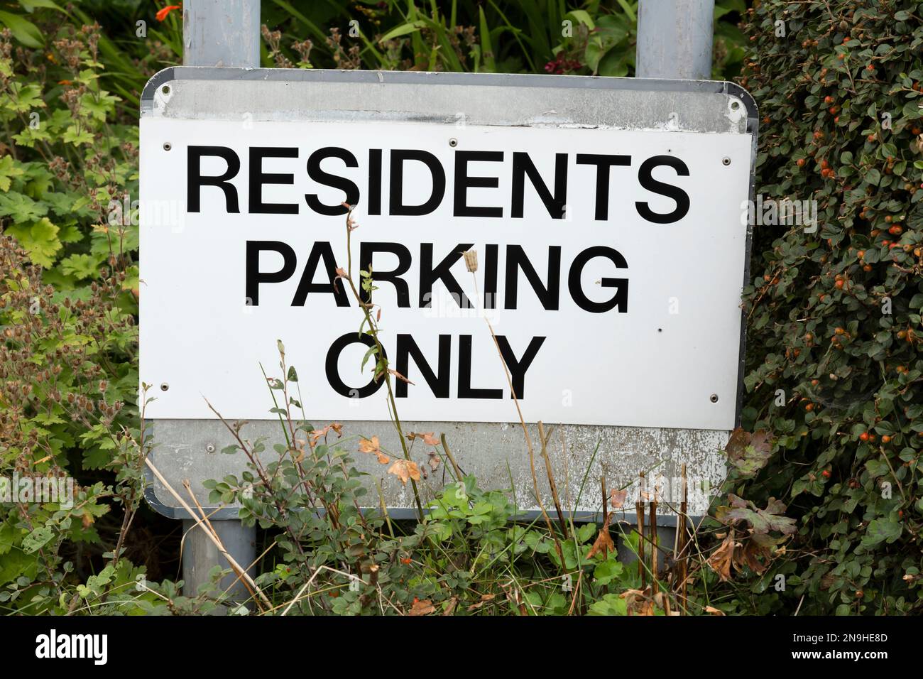 Panneau parking réservé aux résidents, Écosse, Royaume-Uni, Europe Banque D'Images