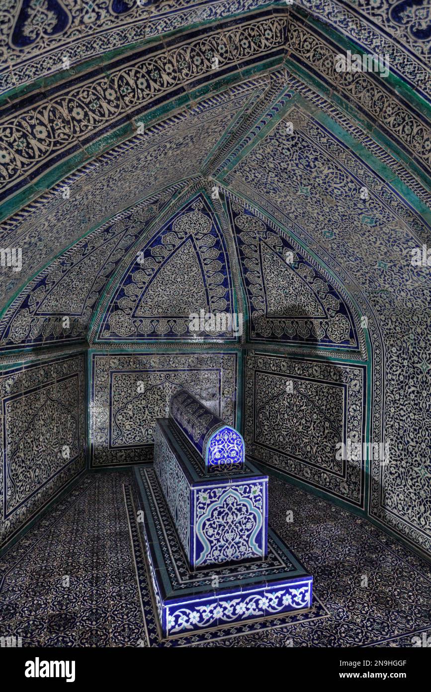 Tombe d'Abulgazi Muhammad Rahimkhan I (1775-1825), intérieur, Mausolée de Pakhlavon Mahmud, Ichon Qala, Khiva, Ouzbékistan Banque D'Images