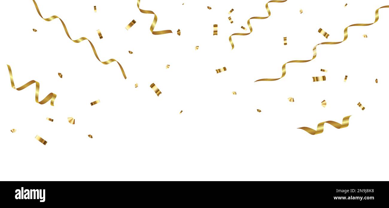 Confettis dorés et brillants Illustration de Vecteur