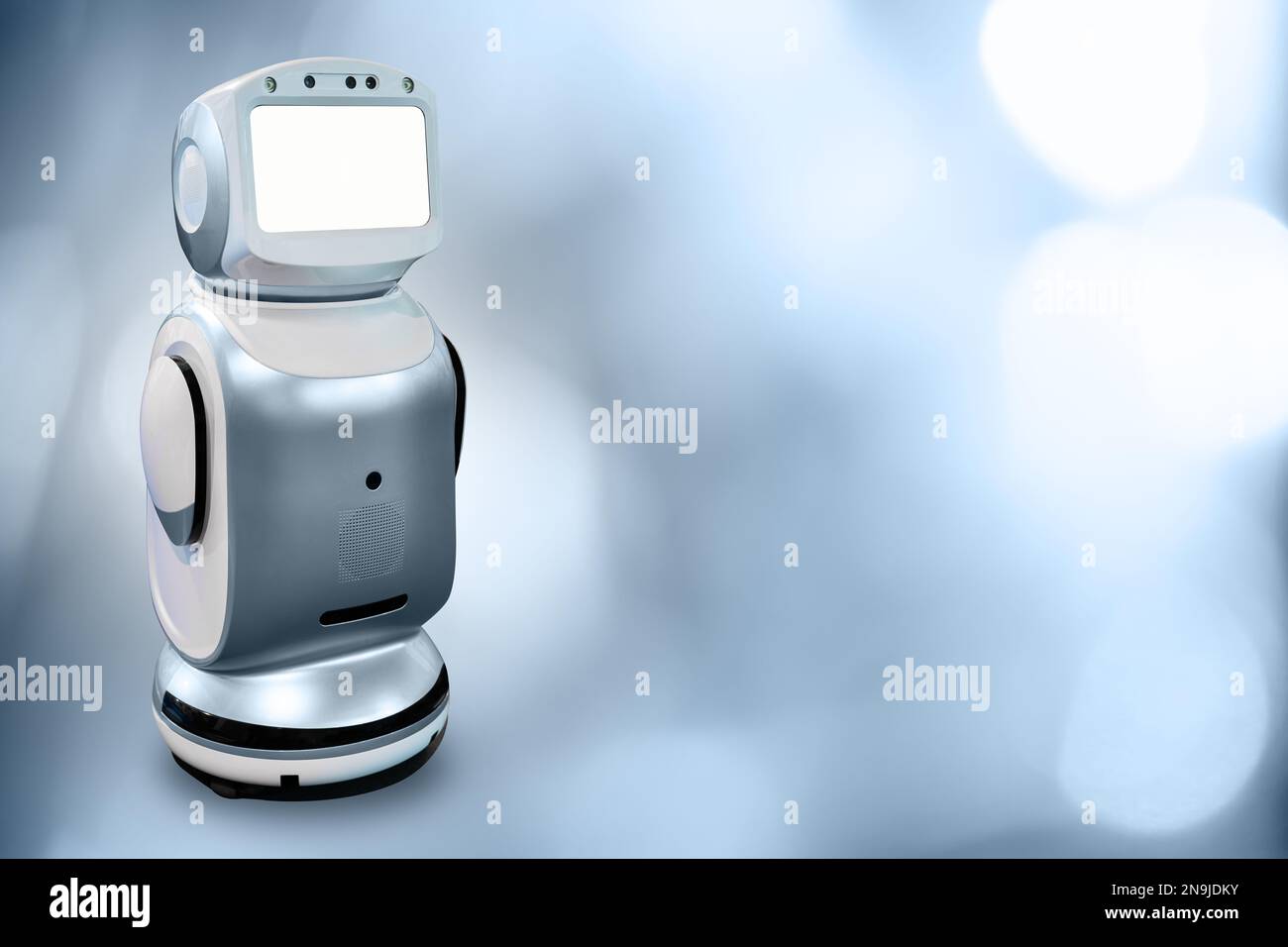 Robot consultant avec tablette numérique Banque D'Images