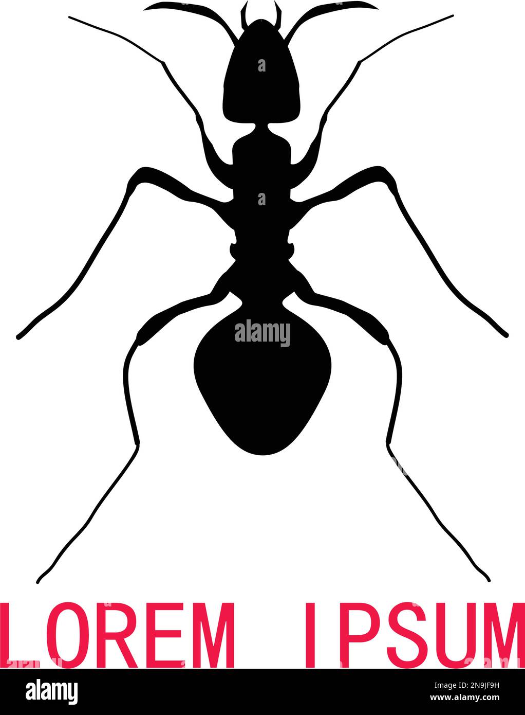 Silhouette noire de ant, logo. vecteur Illustration de Vecteur