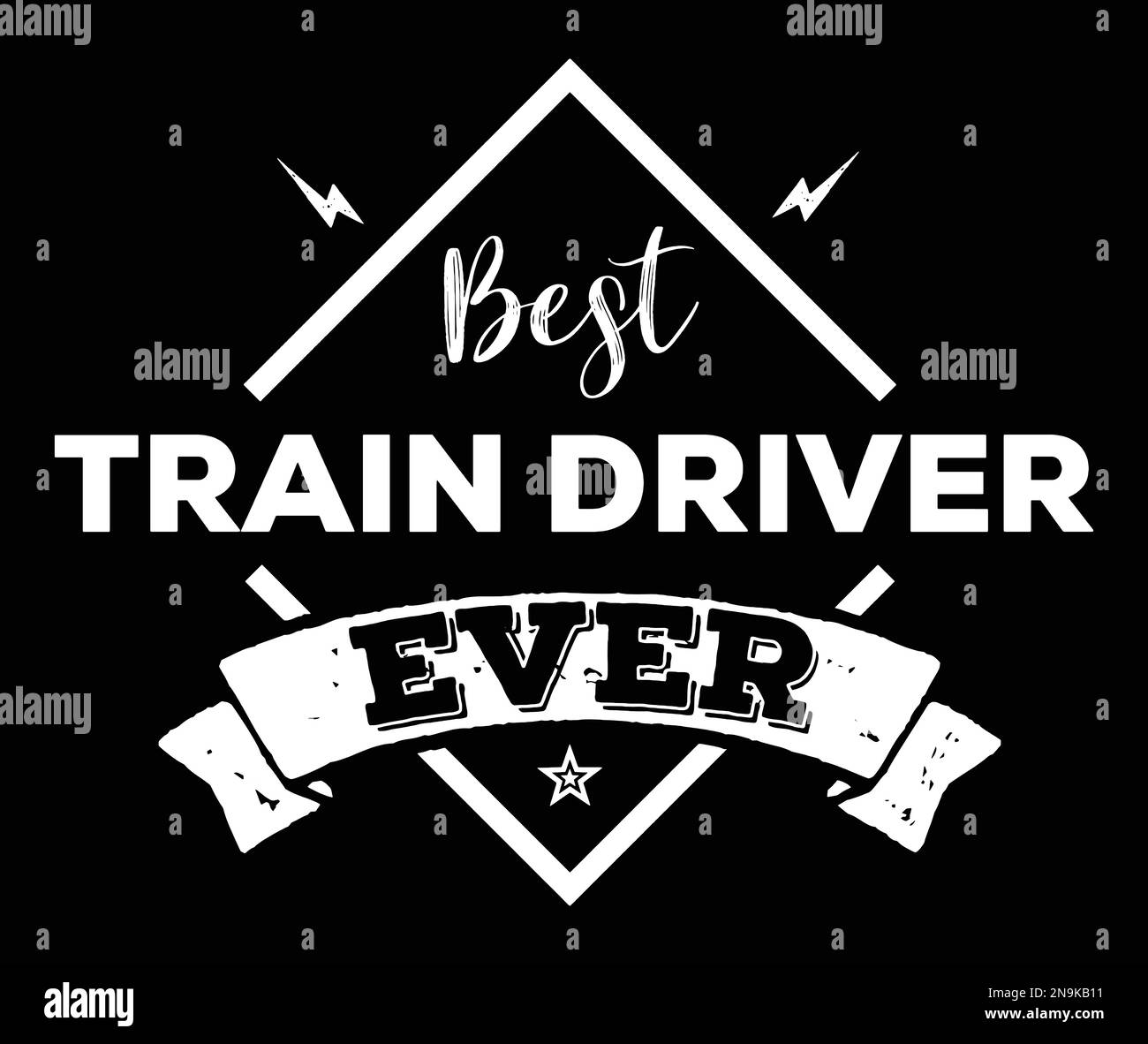 Meilleur chauffeur de train. Conception du tee-shirt « train Driver ». Illustration de Vecteur