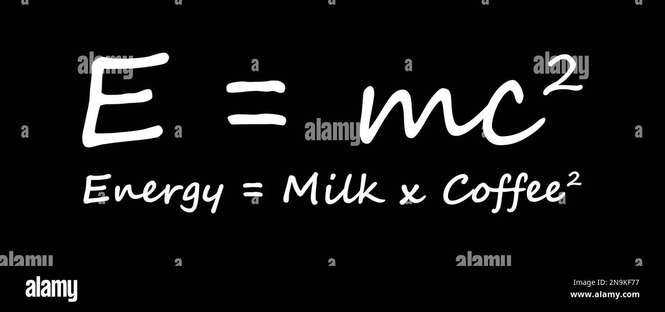 E = mc2 énergie café au lait. Illustration de Vecteur