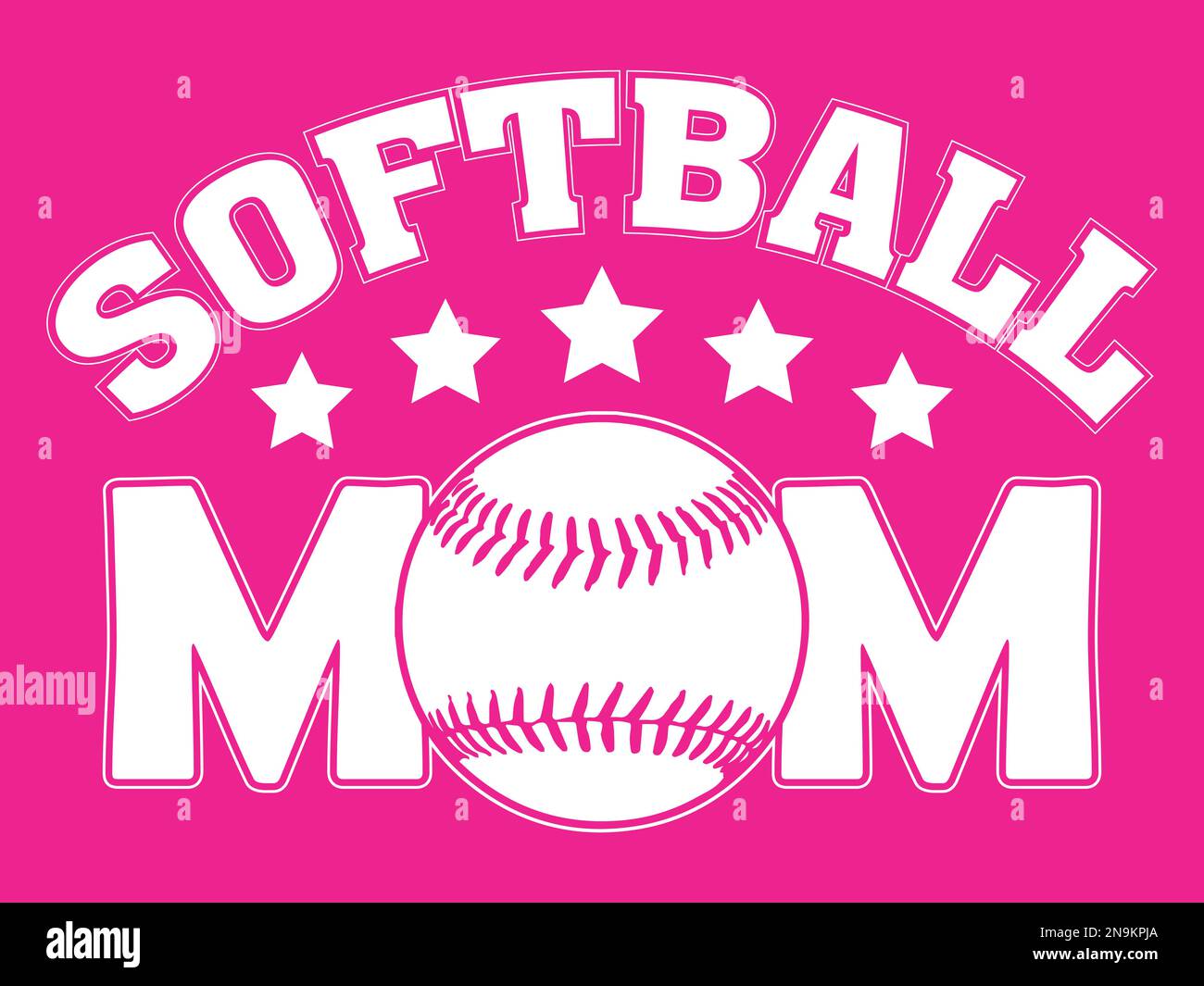 Softball maman avec softball Illustration de Vecteur