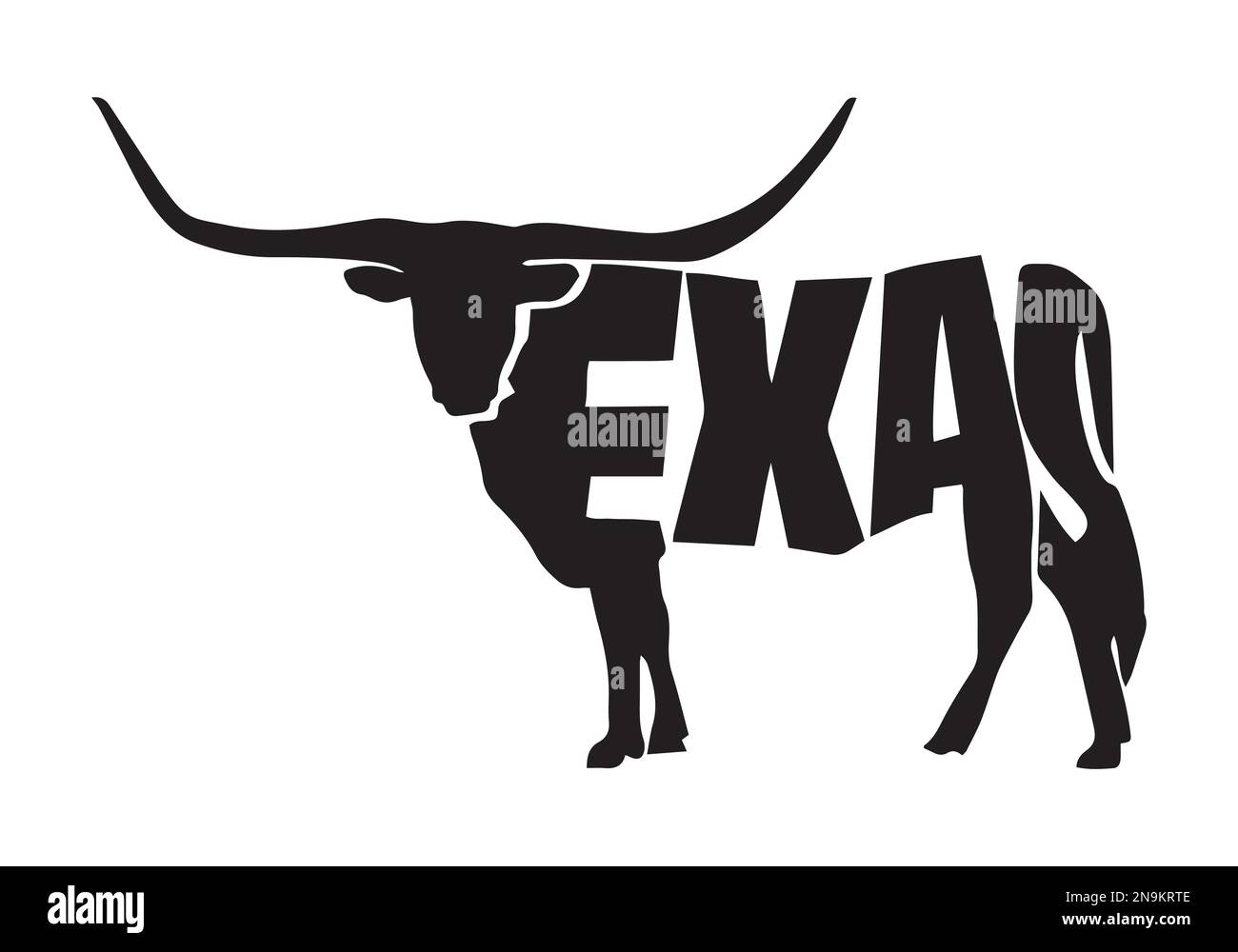 Texas avec vecteur longhorn Illustration de Vecteur