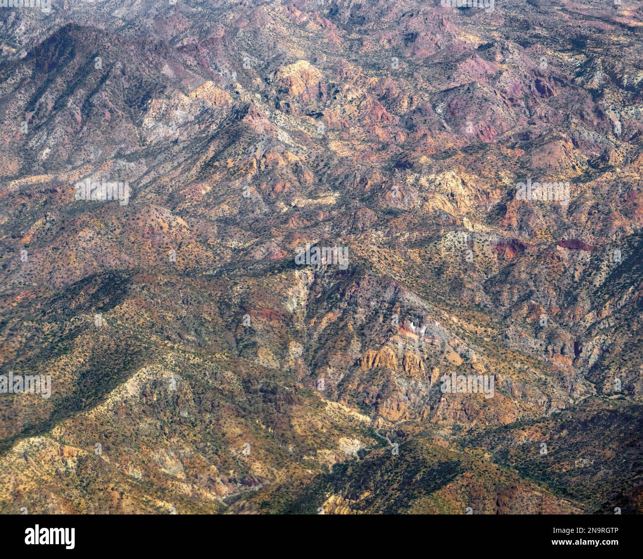 Vue sur les montagnes de la péninsule de Basse-Californie, Mexique Banque D'Images