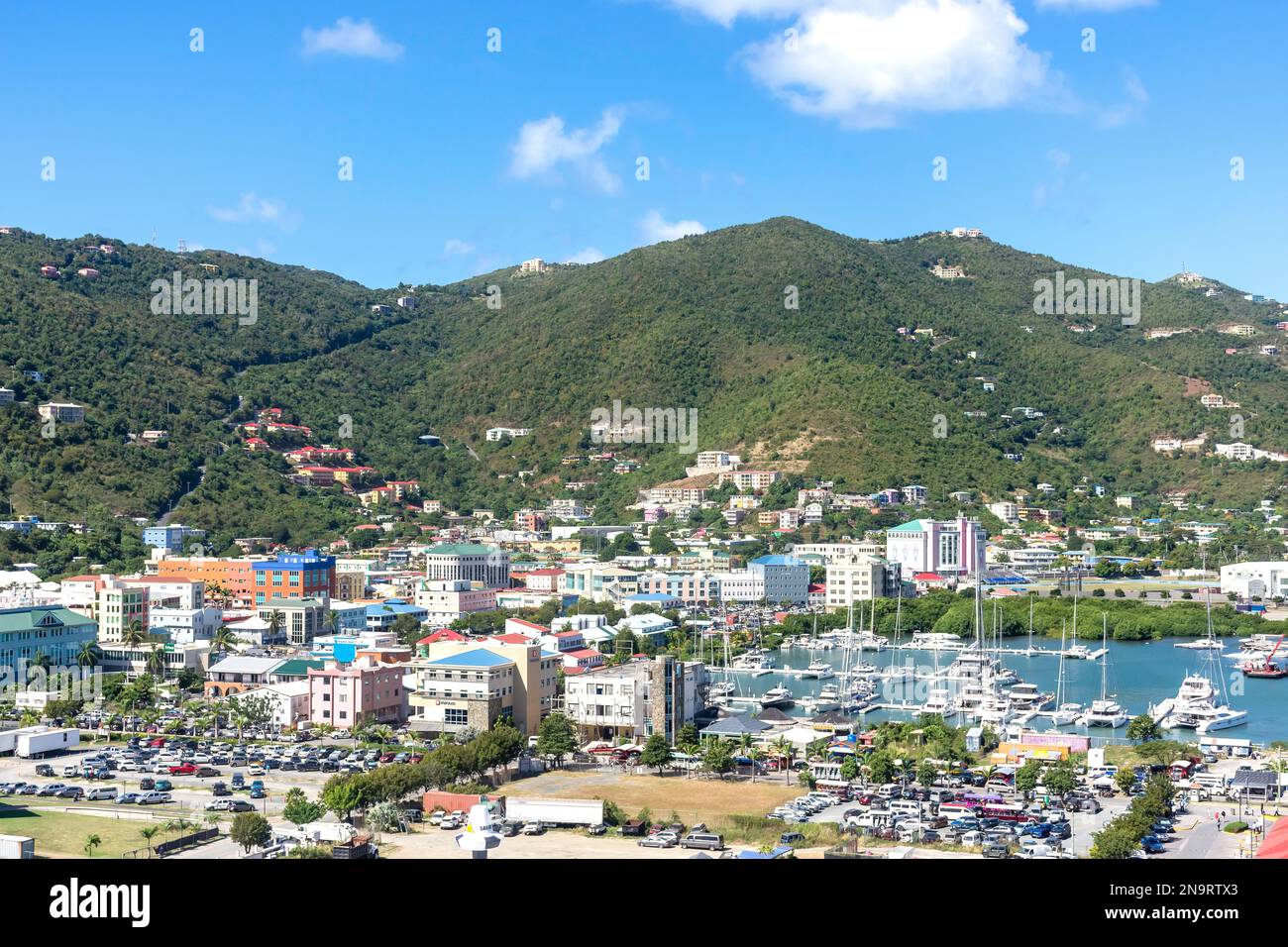 Centre ville, Road Town, Tortola, les îles Vierges britanniques (BVI), Petites Antilles, Caraïbes Banque D'Images