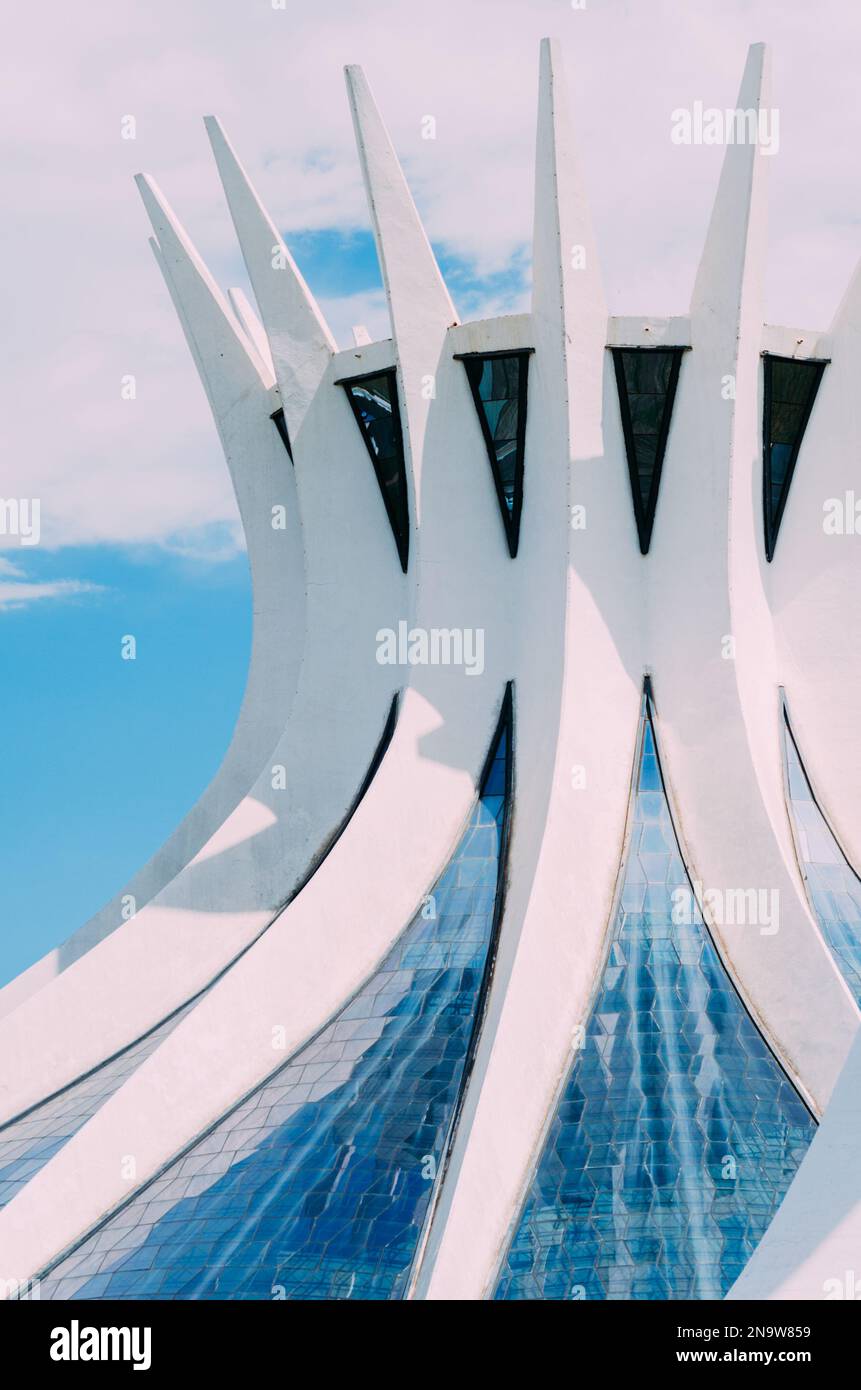 Façade de la cathédrale métropolitaine de Brasilia, Brésil Banque D'Images