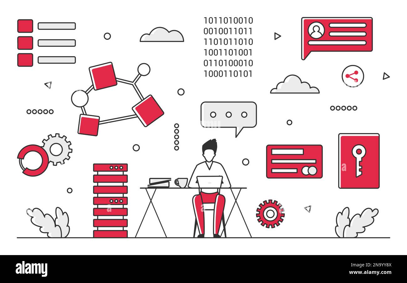 Optimisation des tâches de travail. Gestion efficace des tâches, indicateurs clés de performance vecteur monocolor illustration Illustration de Vecteur