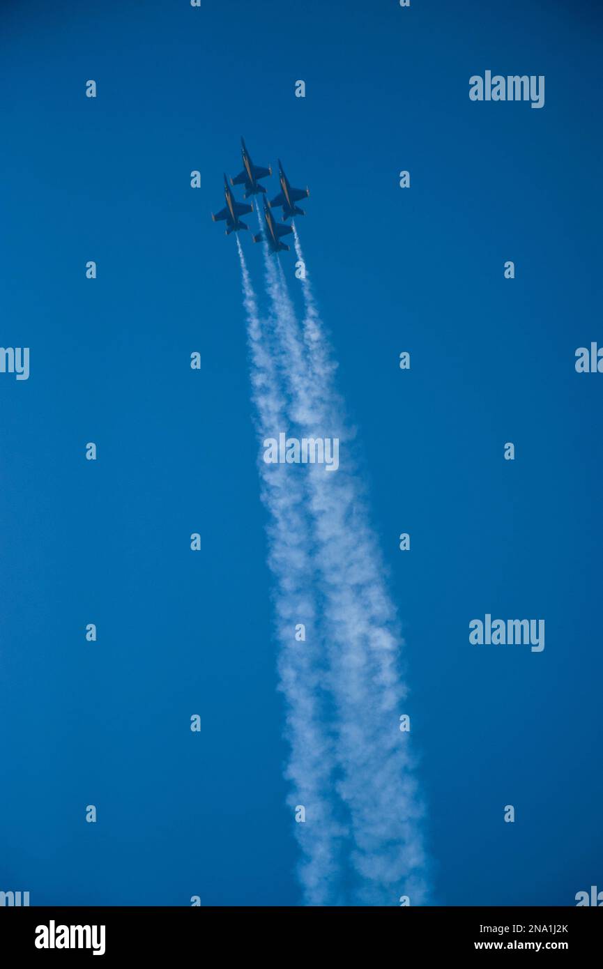 Les Blue Angels de la Marine participent à un spectacle aérien à Lincoln, Nebraska, USA ; Lincoln, Nebraska, États-Unis d'Amérique Banque D'Images