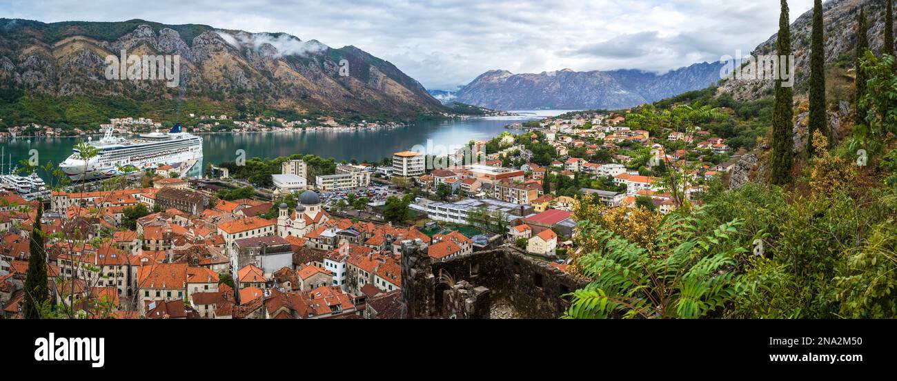 Vue depuis la forteresse de Kotor, Monténégro Kotor ; Banque D'Images