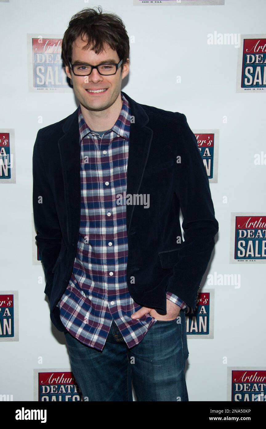 Bill Hader, of "Saturday Night Live," attends the opening night performance of the Broadway revival of Arthur Miller's "Death of A Salesman" in New York, Thursday, March 15, 2012. (AP Photo/Charles Sykes) Banque D'Images