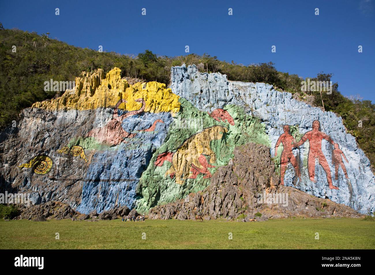 Fresque de Préhistoire, Vallée de Vinales ; Cuba Banque D'Images