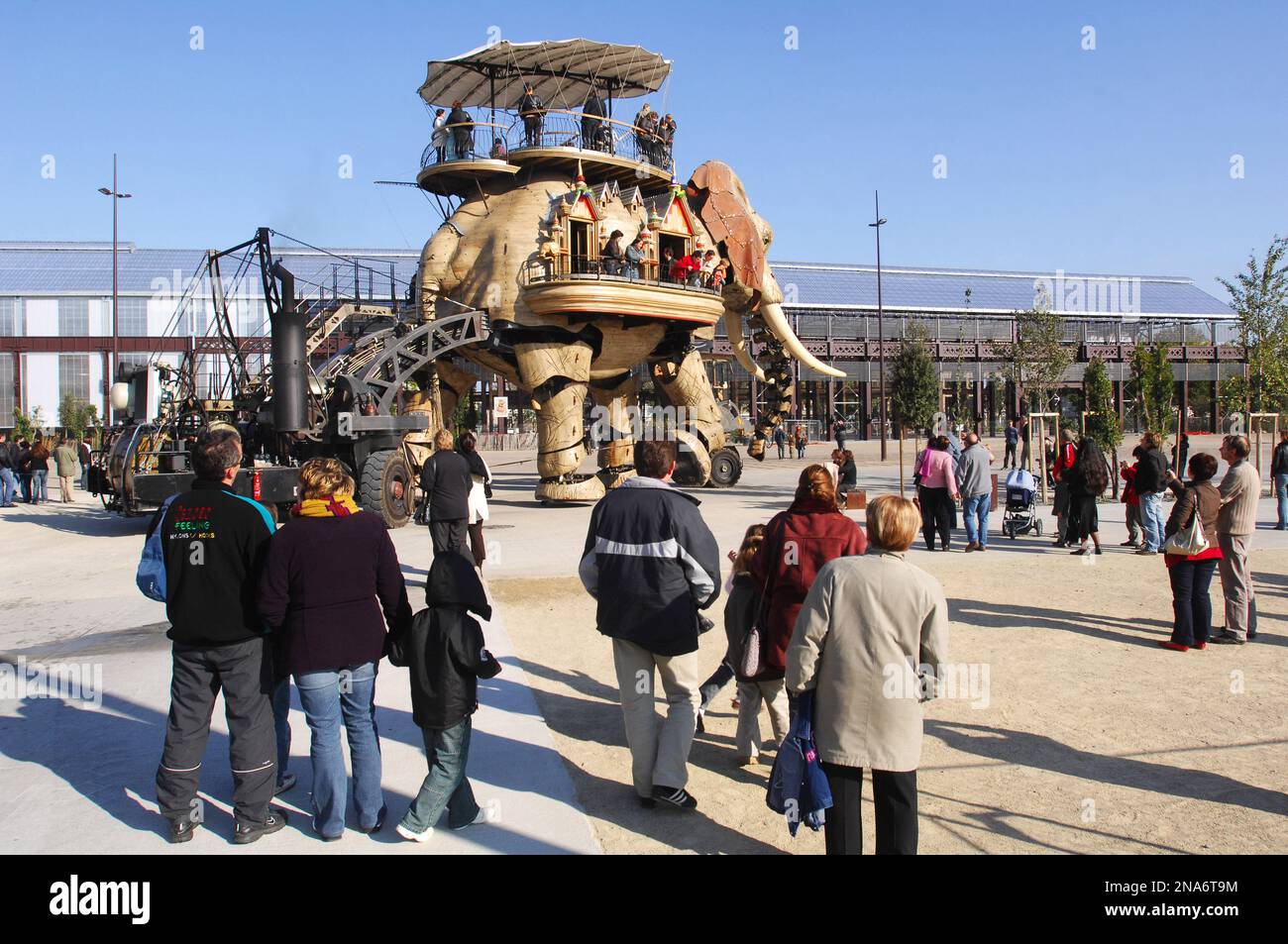 France. Pays de la Loire. Loire-Atlantique (44) Nantes. L'éléphant des machines de l'île. Créé par François Delaroziere, dans le Parc des C Banque D'Images