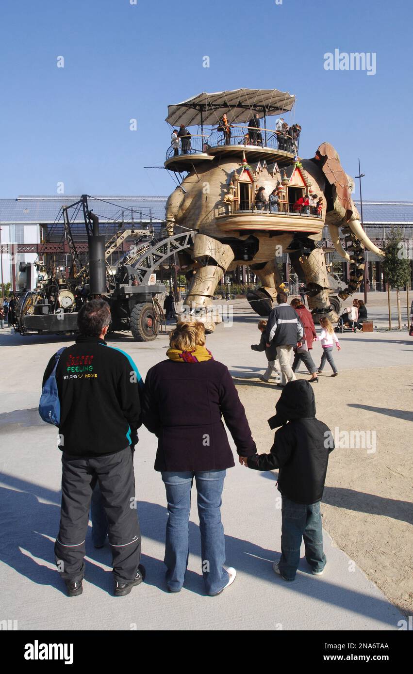 France. Pays de la Loire. Loire-Atlantique (44) Nantes. L'éléphant des machines de l'île. Créé par François Delaroziere, dans le Parc des C Banque D'Images
