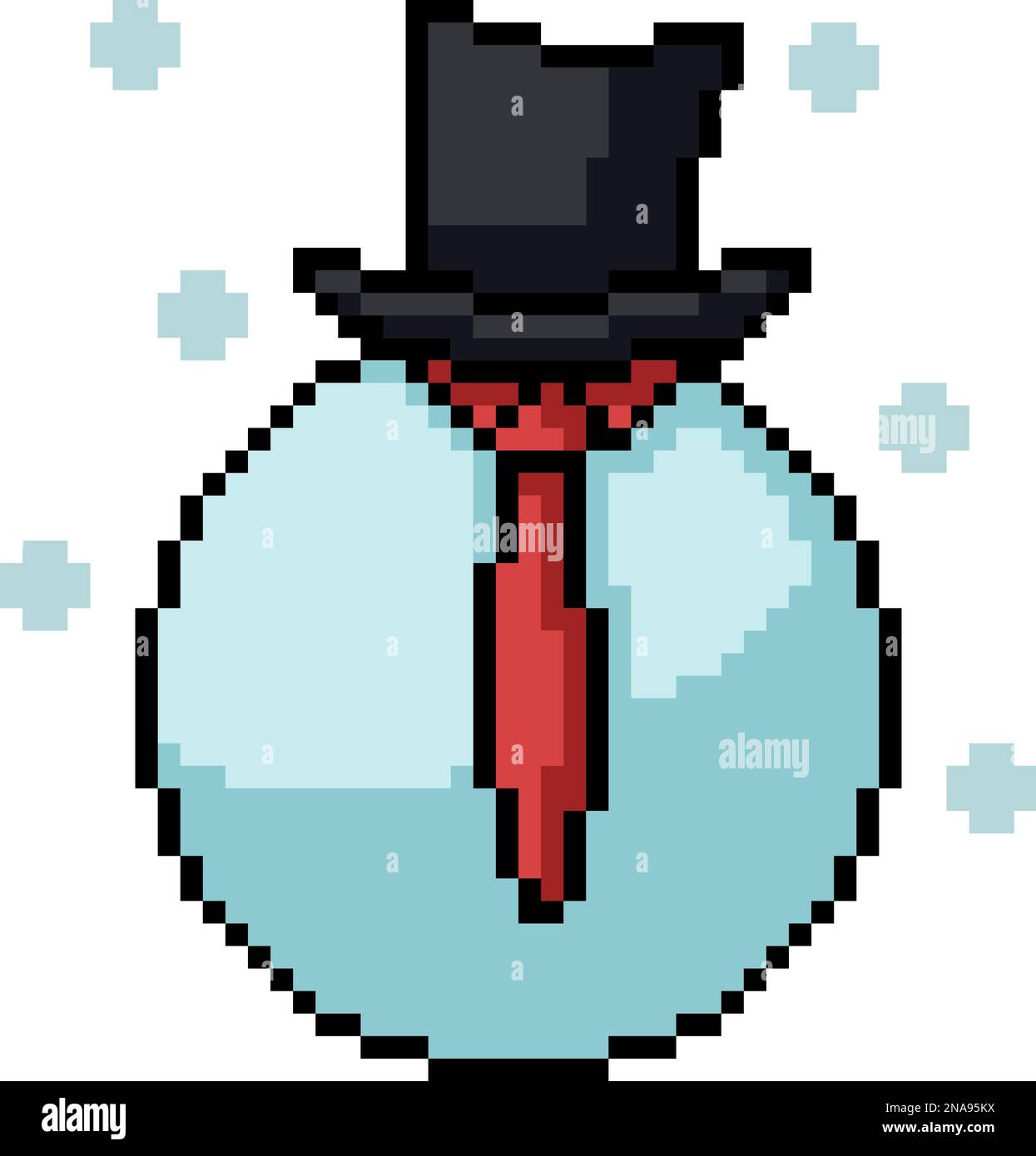 pixel art de boule de neige tophat cravate Illustration de Vecteur