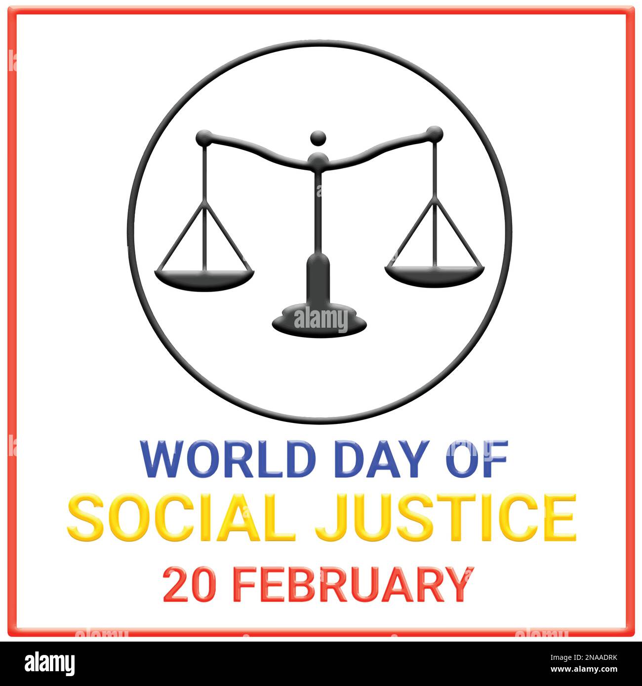 Journée mondiale de la justice sociale. 20 février. Modèle de conception de la Journée mondiale de la justice sociale illustration vectorielle Illustration de Vecteur