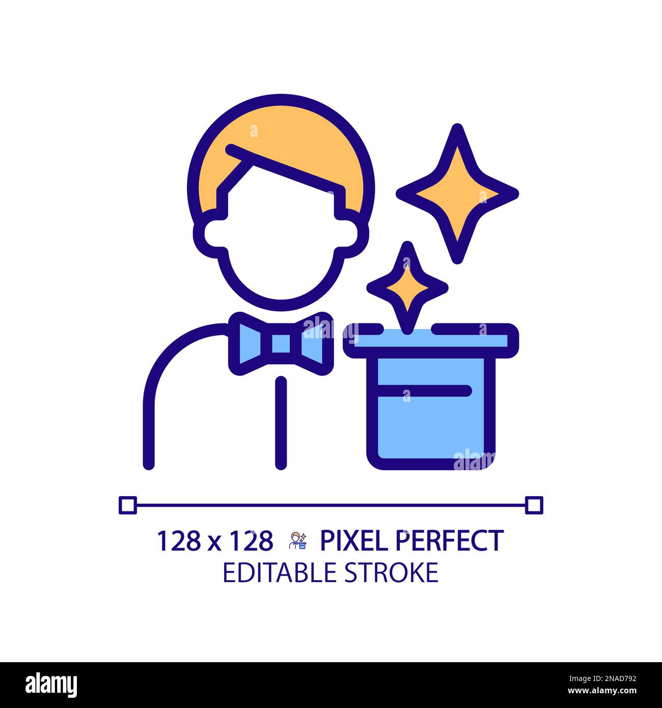 Icône de couleur RVB Perfect pixel magicien Illustration de Vecteur