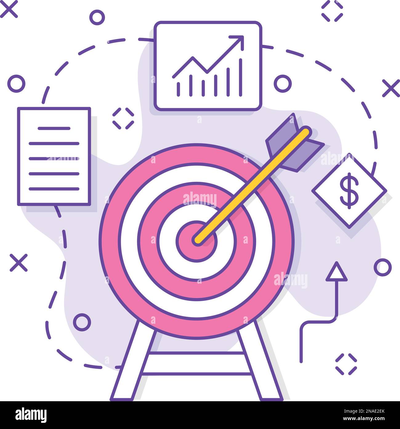 Mission et valeurs conception de vecteur, société d'affaires partenariats communs gestion des ventes et du marketing buts et objectifs d'entreprise concept Illustration de Vecteur