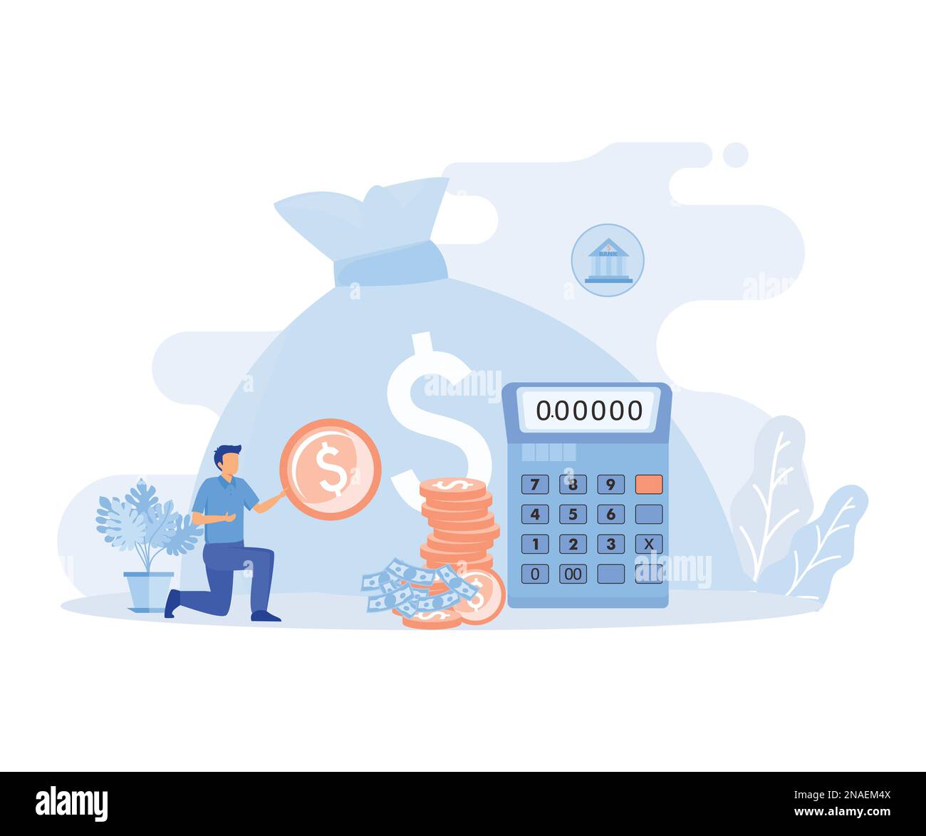 Illustration des finances publiques. Personnages s'intégrant aux institutions gouvernementales. Banque centrale, budget fédéral et notion de statistiques du PIB. vecteur plat Illustration de Vecteur