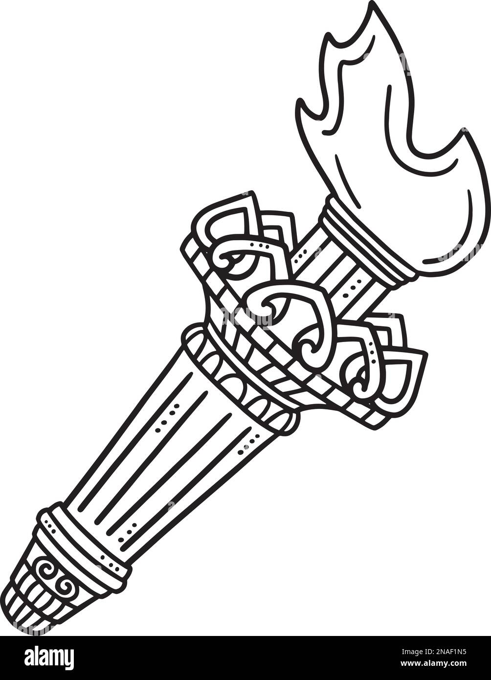 Page de coloriage isolée de la torche de la Statue de la liberté Illustration de Vecteur