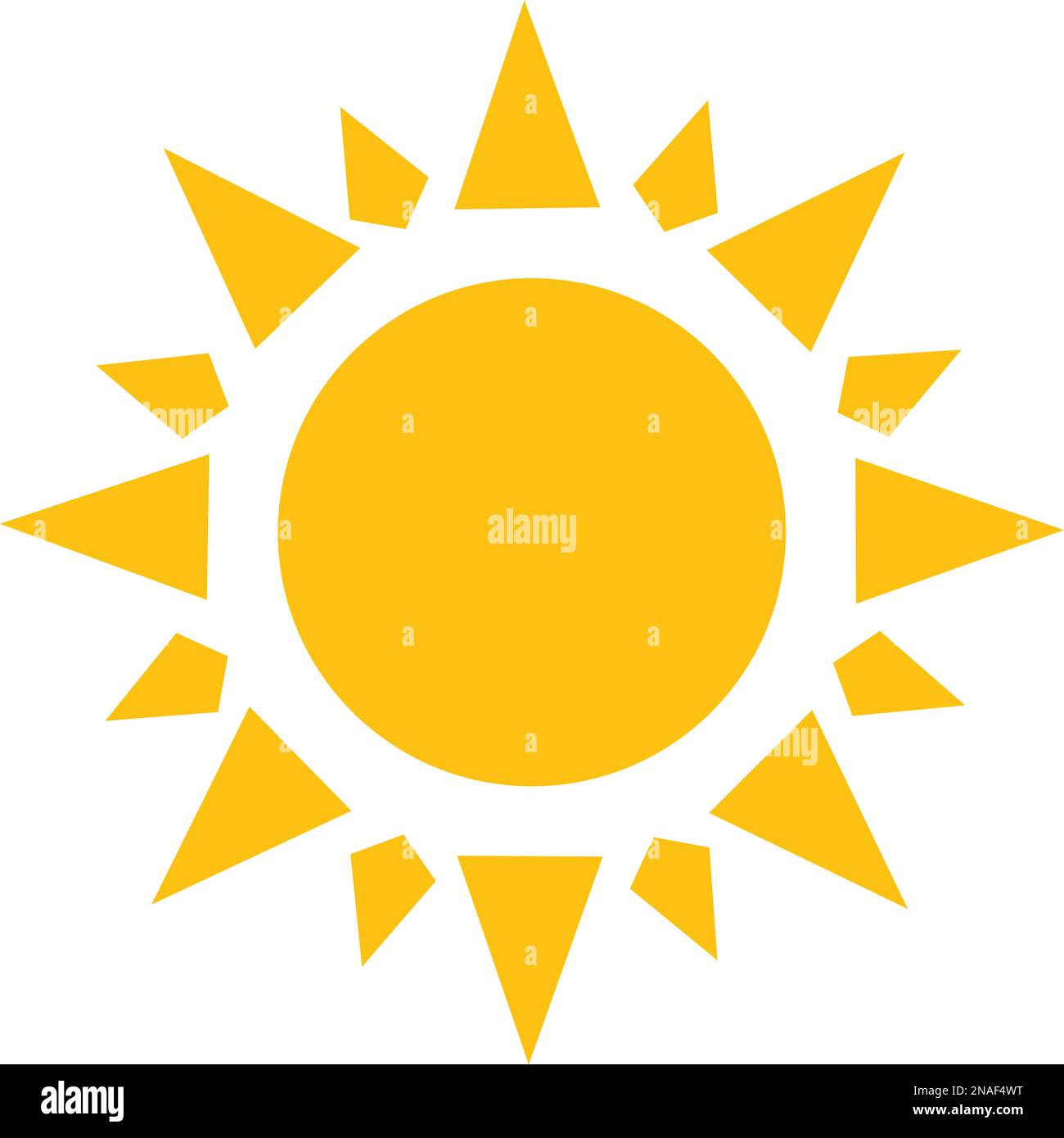 Icône vecteur soleil jaune. Rayon de soleil. Panneau soleil et lumière du soleil. Icône coucher de soleil. Art abstrait Illustration de Vecteur