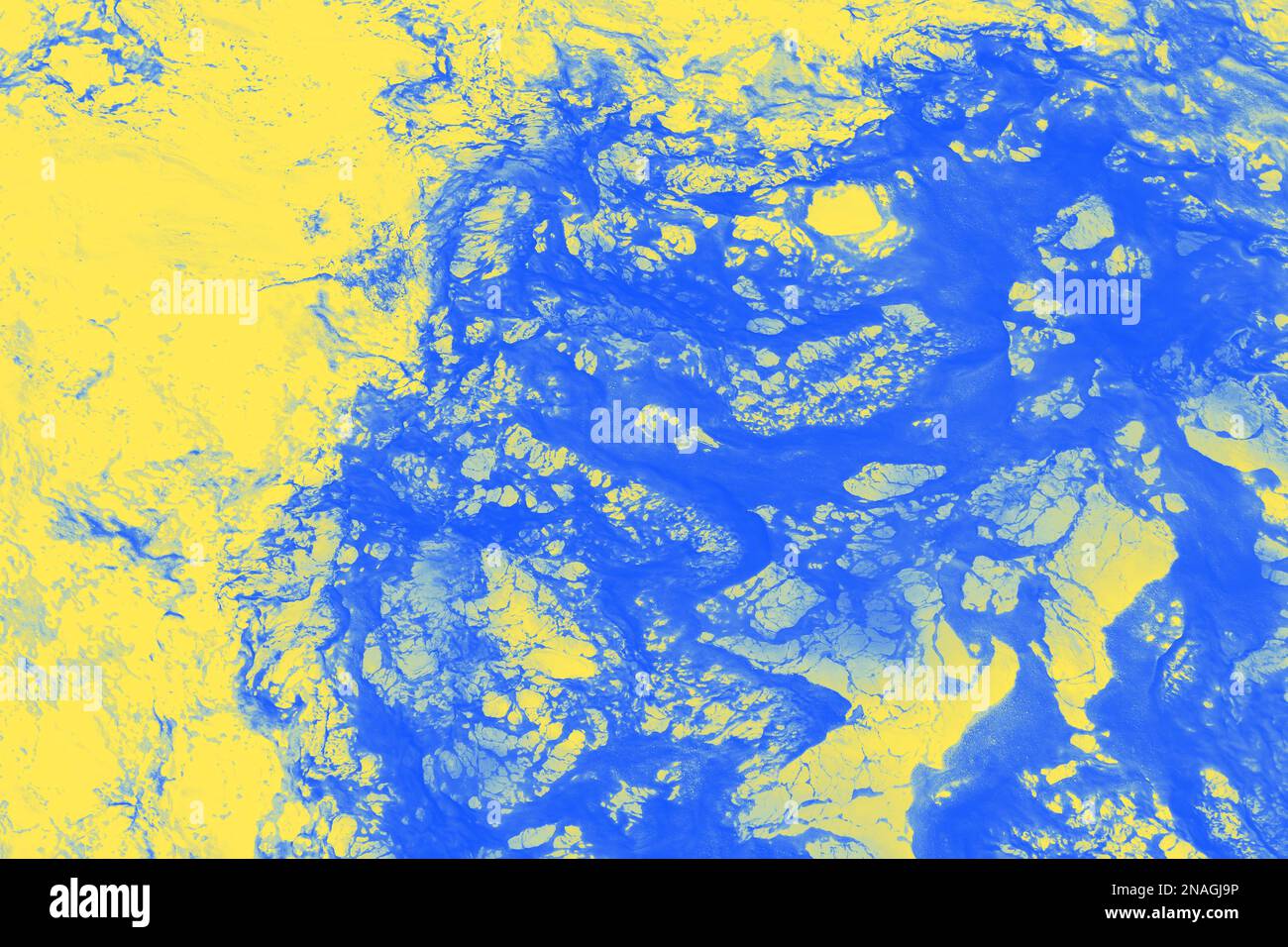 Bleu jaune flou arrière-plan abstrait comme le marbre Banque D'Images