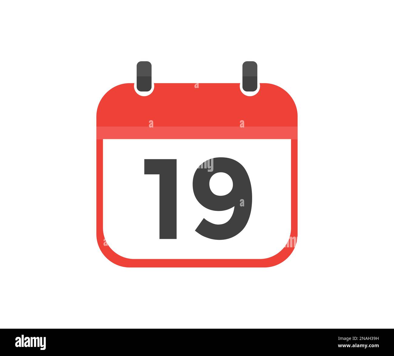 Calendrier simple avec date 19 jour dix-neuf logo design. Icône calendrier jour 19. Symbole de rappel. Date de planification de l'événement. Heure de rendez-vous de la réunion. Illustration de Vecteur