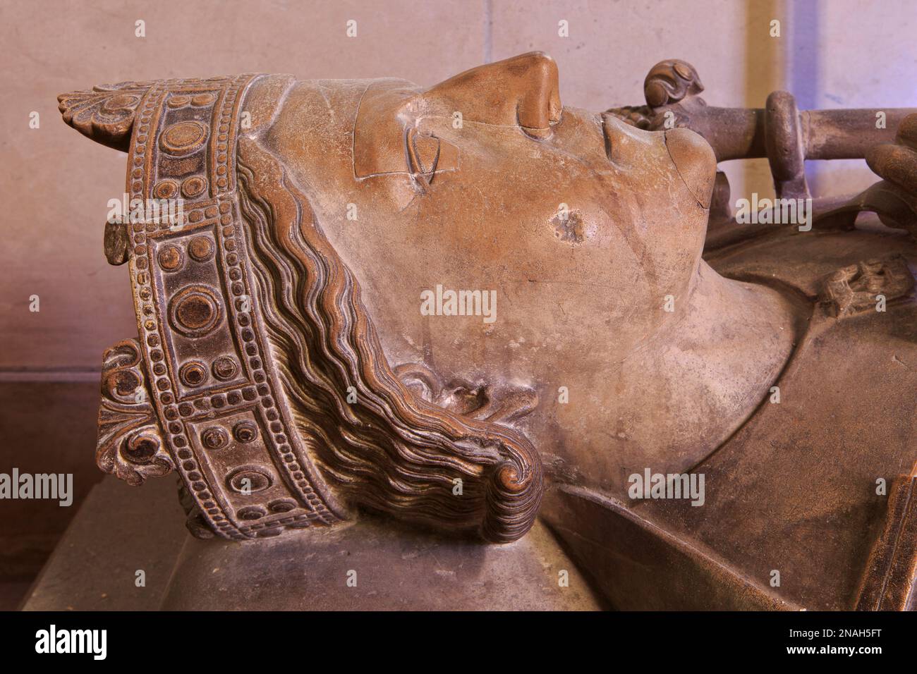 L'effigie funèbre de Richard I - Richard le coeur de Lion (1157-1199), roi d'Angleterre, à la Cathédrale de Rouen à Rouen (Seine Maritime), Normandie, France Banque D'Images