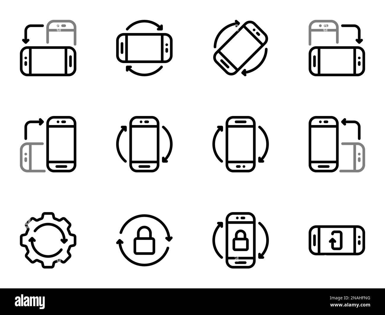 Icônes vectorielles simples. Illustration plate sur un thème fonction de rotation de l'écran dans toutes les directions Illustration de Vecteur