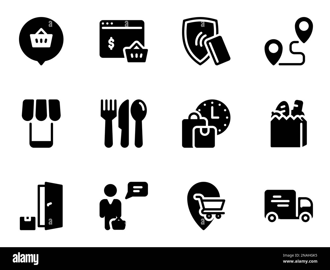 Icônes vectorielles simples. Illustration plate sur un thème de livraison par messagerie Illustration de Vecteur