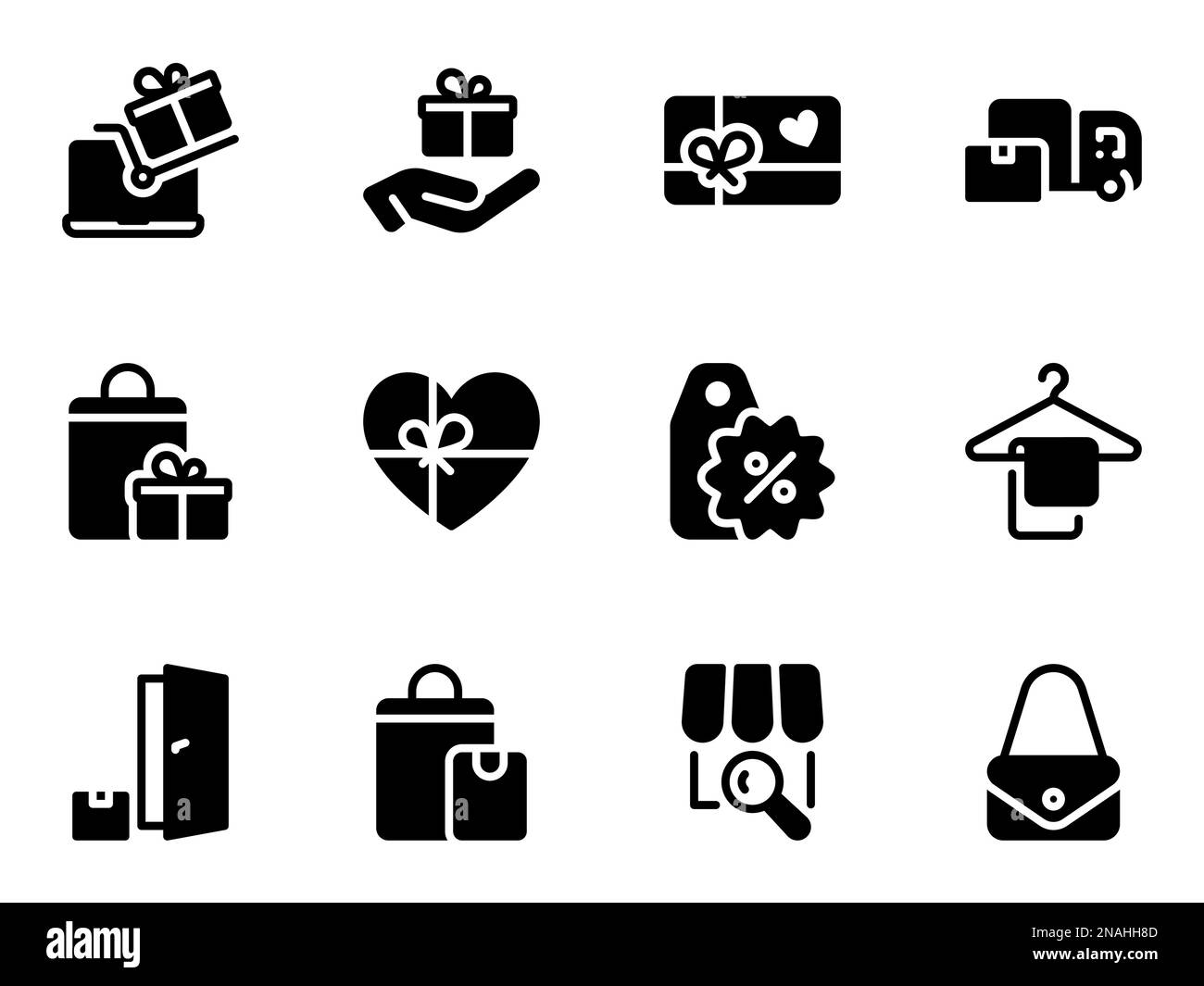 Icônes vectorielles simples. Illustration plate sur un thème, remises, cadeau Illustration de Vecteur