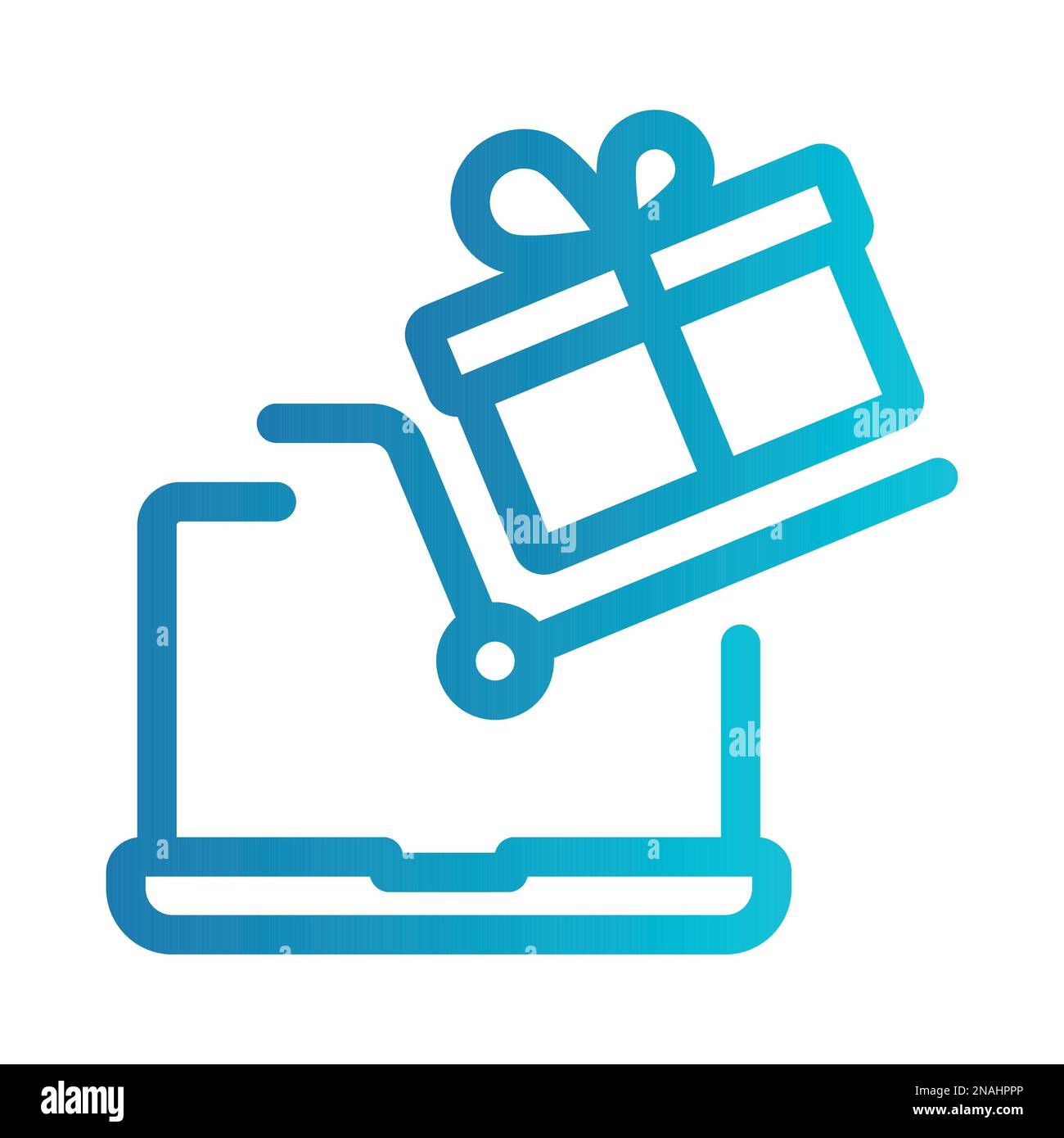 Simple vecteur icône cadeau en ligne Illustration de Vecteur