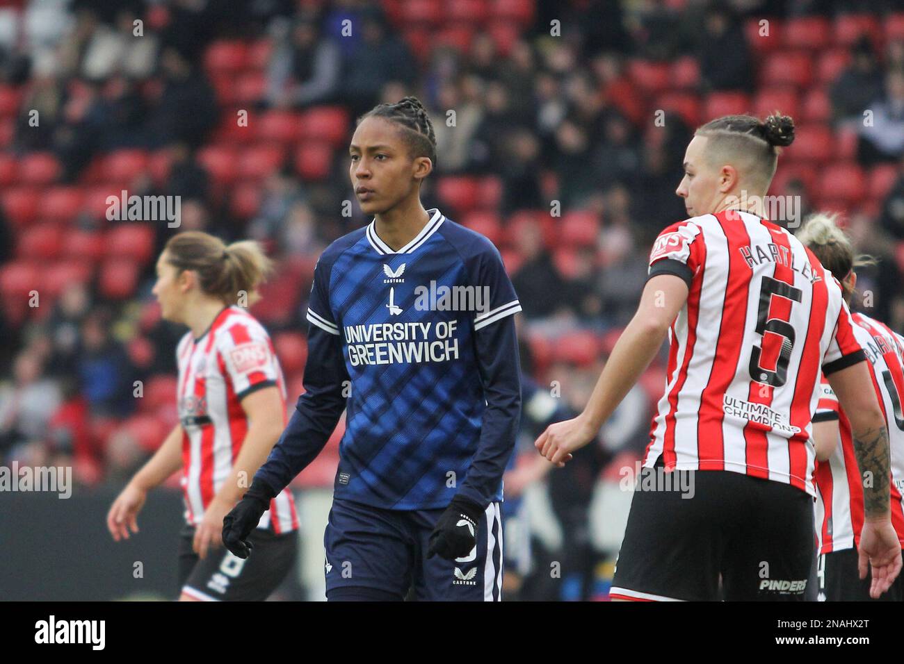 Sheffield, Royaume-Uni. 12th févr. 2023. Sheffield, Angleterre, 12 février 2023: Elisha N Dow pendant Sheffield United v Charlton Athletic - Bramall Lane, Sheffield (Sean Chandler/SPP) crédit: SPP Sport Press photo. /Alamy Live News Banque D'Images