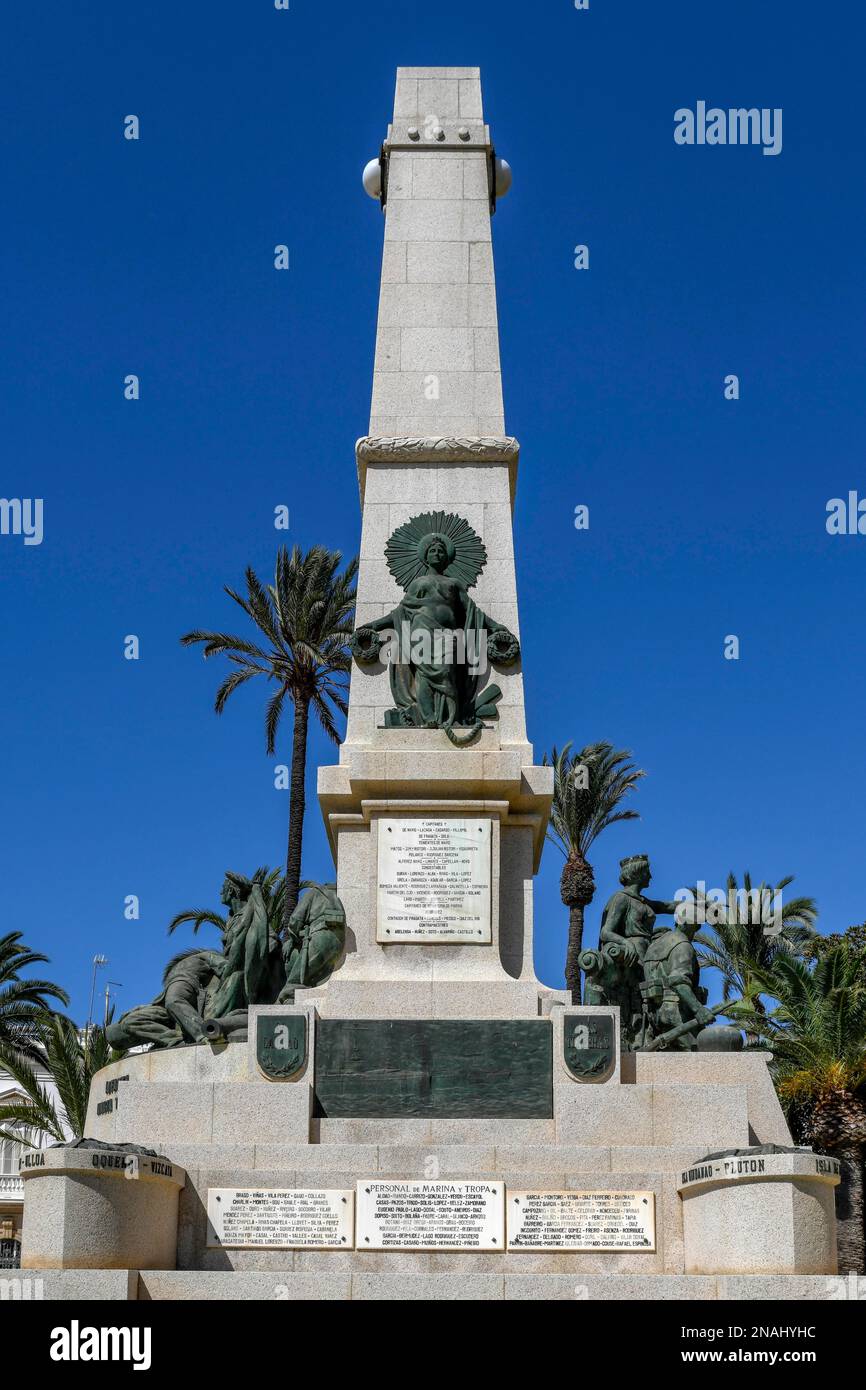 Monument aux héros de Santiago de Cuba et de Cavite, Carthagène, région de Murcie, Espagne Banque D'Images