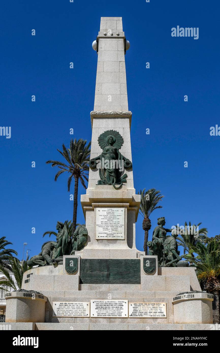 Monument aux héros de Santiago de Cuba et de Cavite, Carthagène, région de Murcie, Espagne Banque D'Images
