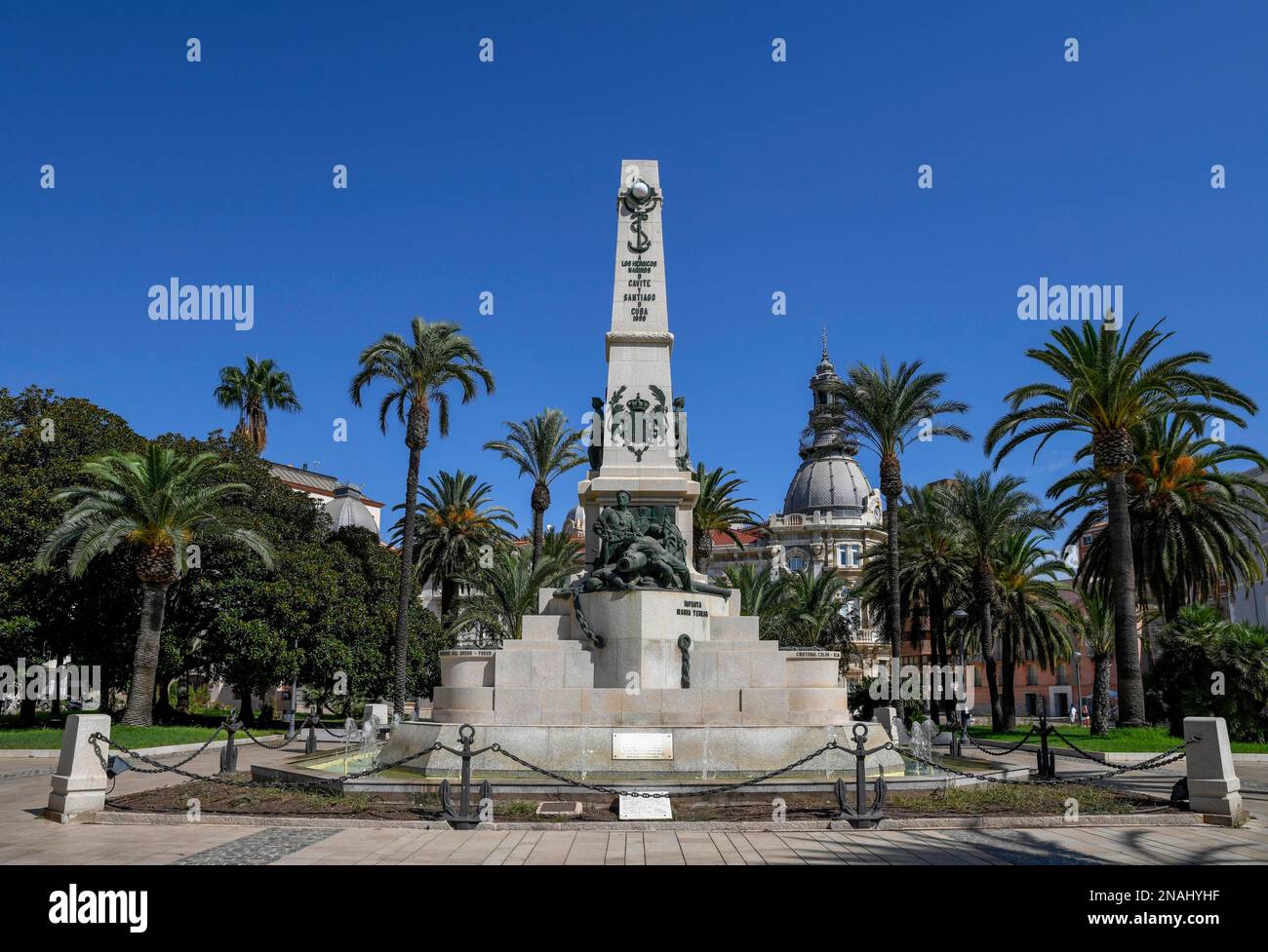 Monument aux héros de Santiago de Cuba et de Cavite, Carthagène, région de Murcie, Espagne Banque D'Images