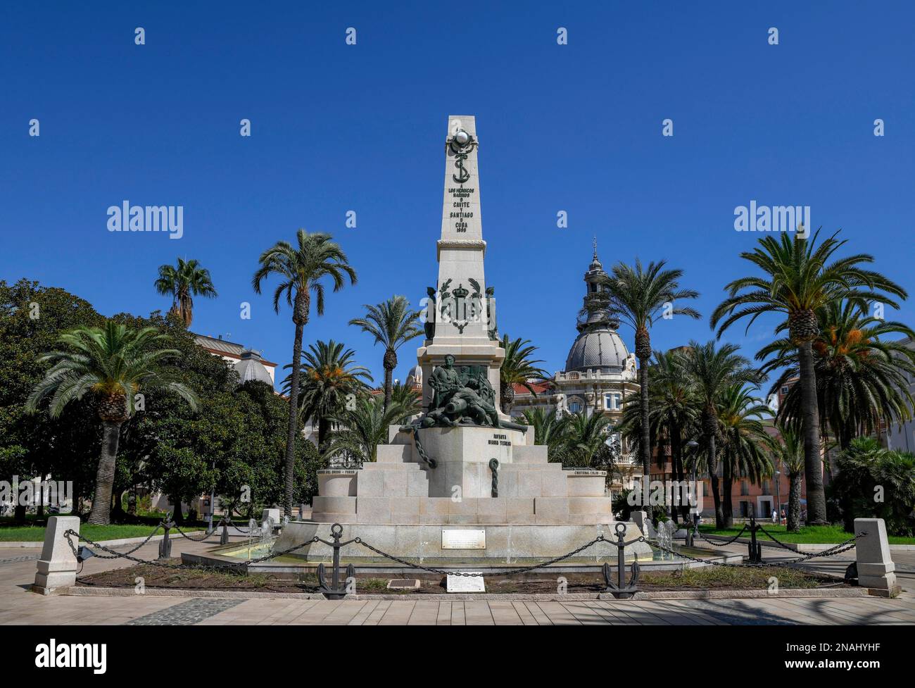 Monument aux héros de Santiago de Cuba et de Cavite, Carthagène, région de Murcie, Espagne Banque D'Images