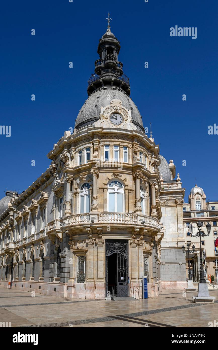 Hôtel de ville au Palacio Consistorial, Cartagena, région de Murcie, Espagne Banque D'Images