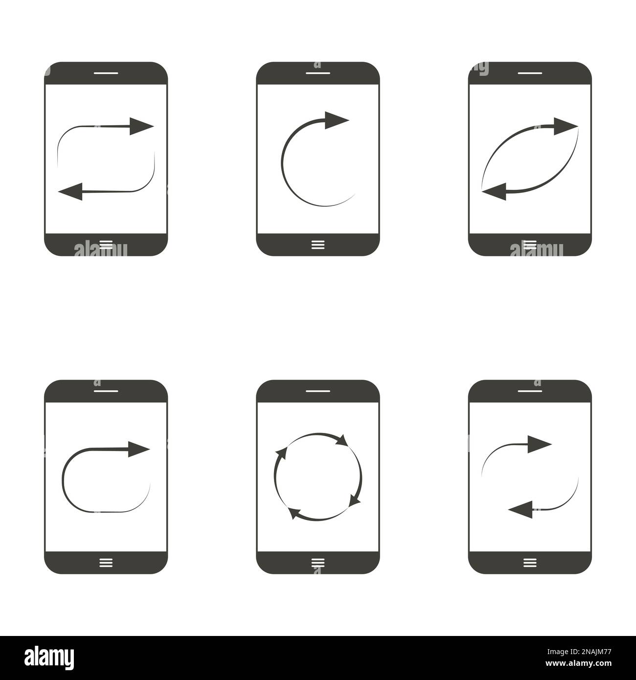 Ensemble d'objets sur le thème du téléphone, faire pivoter Illustration de Vecteur