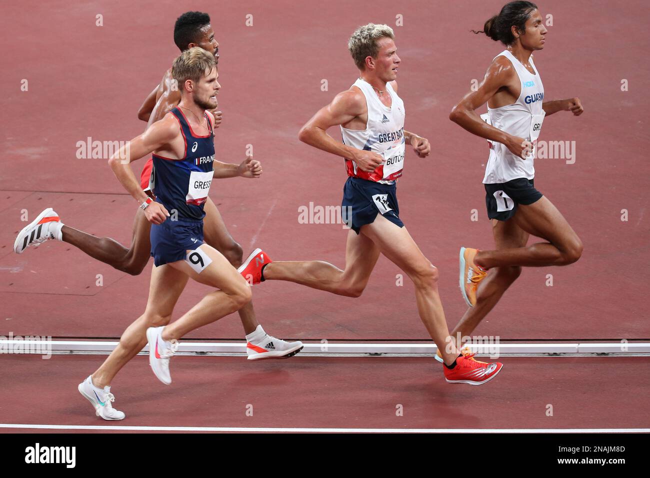 06 AOÛT 2021 - Tokyo, Japon : Jimmy Gressier de France à la finale des hommes d'athlétisme 5 000m aux Jeux Olympiques de Tokyo 2020 (photo : Mickael Chavet/RX) Banque D'Images
