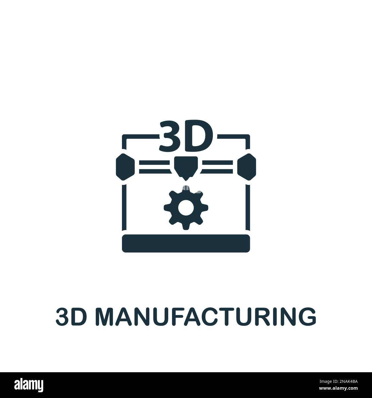 3d icône de fabrication. Panneau monochrome simple de la collection de numérisation. 3d icône de fabrication pour logo, modèles, web design et infographies Illustration de Vecteur