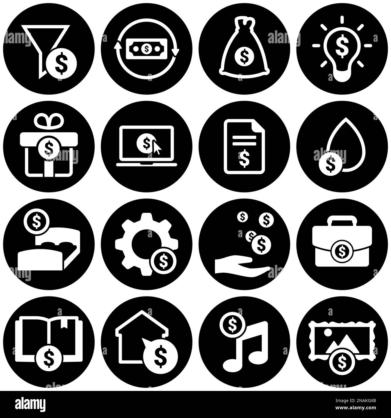 Ensemble d'icônes simples sur un thème revenu passif, vecteur, conception, collection, plat, signe, symbole, élément, objet, illustration, isolé. Fond blanc Illustration de Vecteur