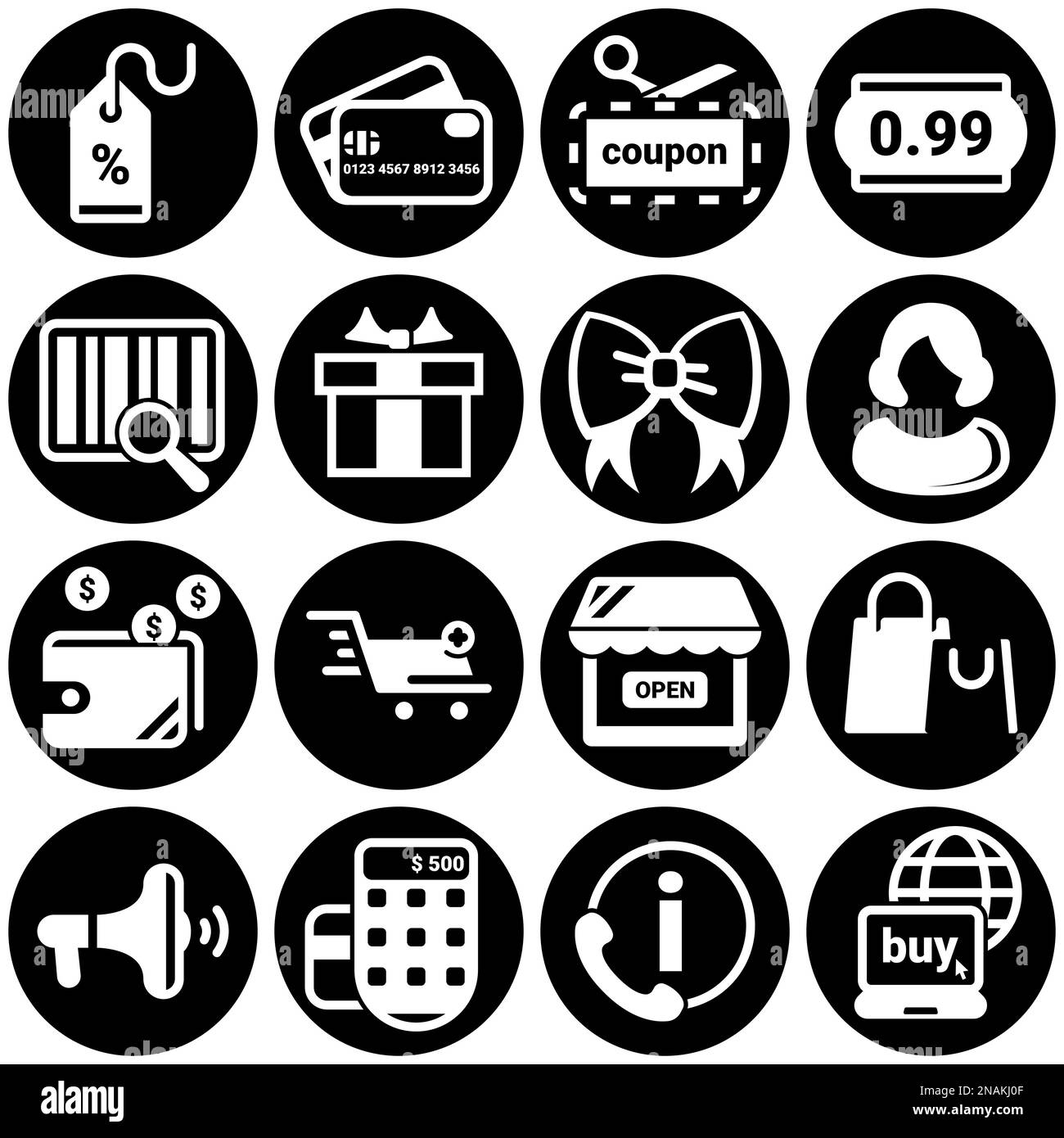 Ensemble d'icônes simples sur un thème Shopping, commerce, e-commerce, argent, achat, vente, crédit, boutique, Internet , vecteur, ensemble, plat, signe, symbole, objet. Illustration de Vecteur