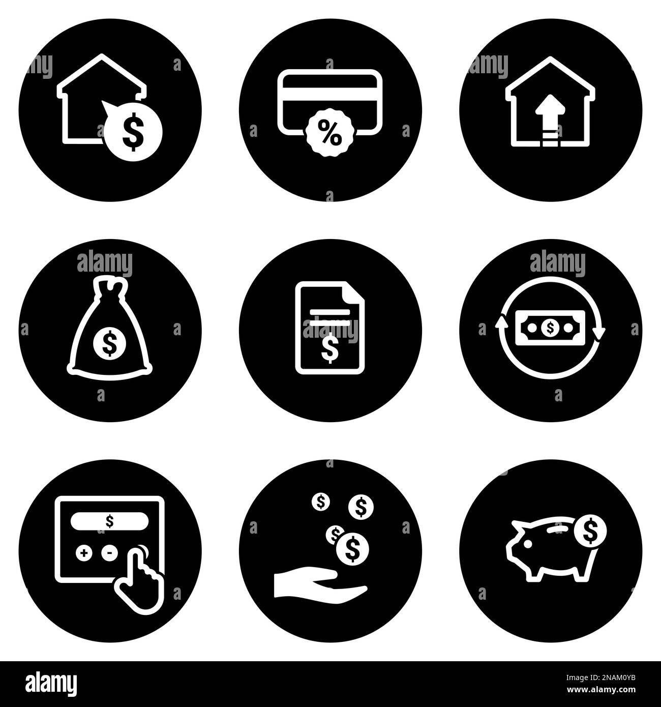 Ensemble d'icônes simples sur un thème crédit, vecteur, conception, collection, plat, signe, symbole, élément, objet, illustration, isolé. Arrière-plan blanc Illustration de Vecteur