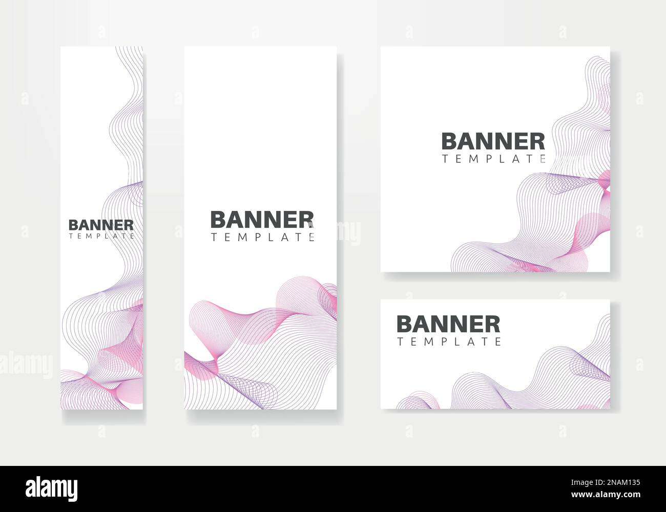 ensemble de bandeaux web créatifs de taille standard. Modèle vertical, horizontal et carré. illustration vectorielle Illustration de Vecteur