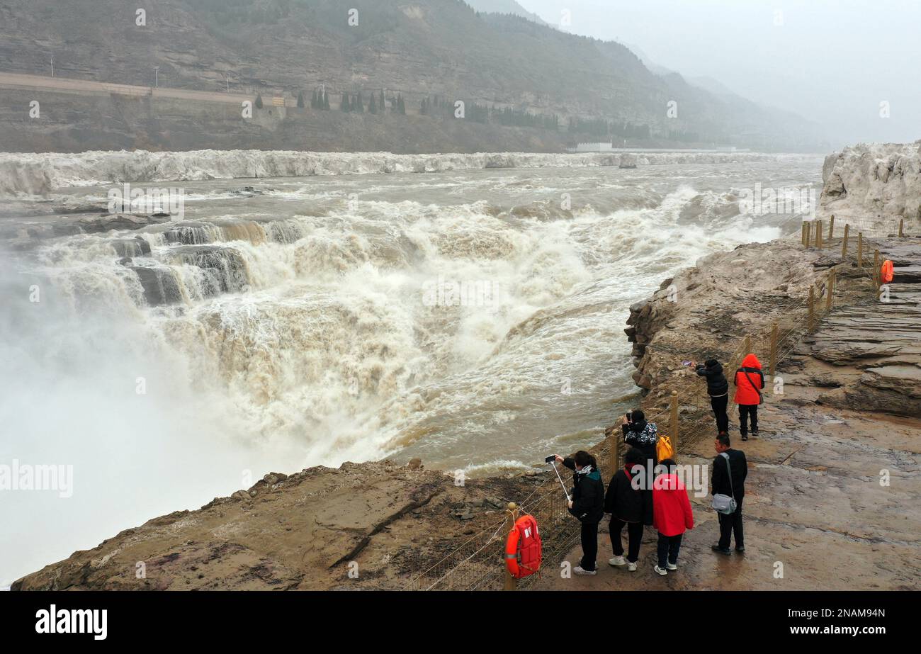 LINFEN, CHINE 12 FÉVRIER 2023 photo aérienne montre les touristes
