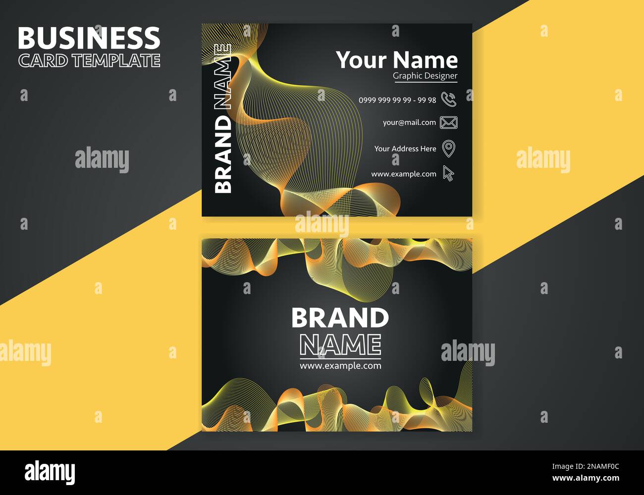 Modèle de carte de visite Design abstrait moderne icône couleur pour le luxe Présentation de simple identité d'entreprise concept minimal élégant marque ensemble de CRE Illustration de Vecteur